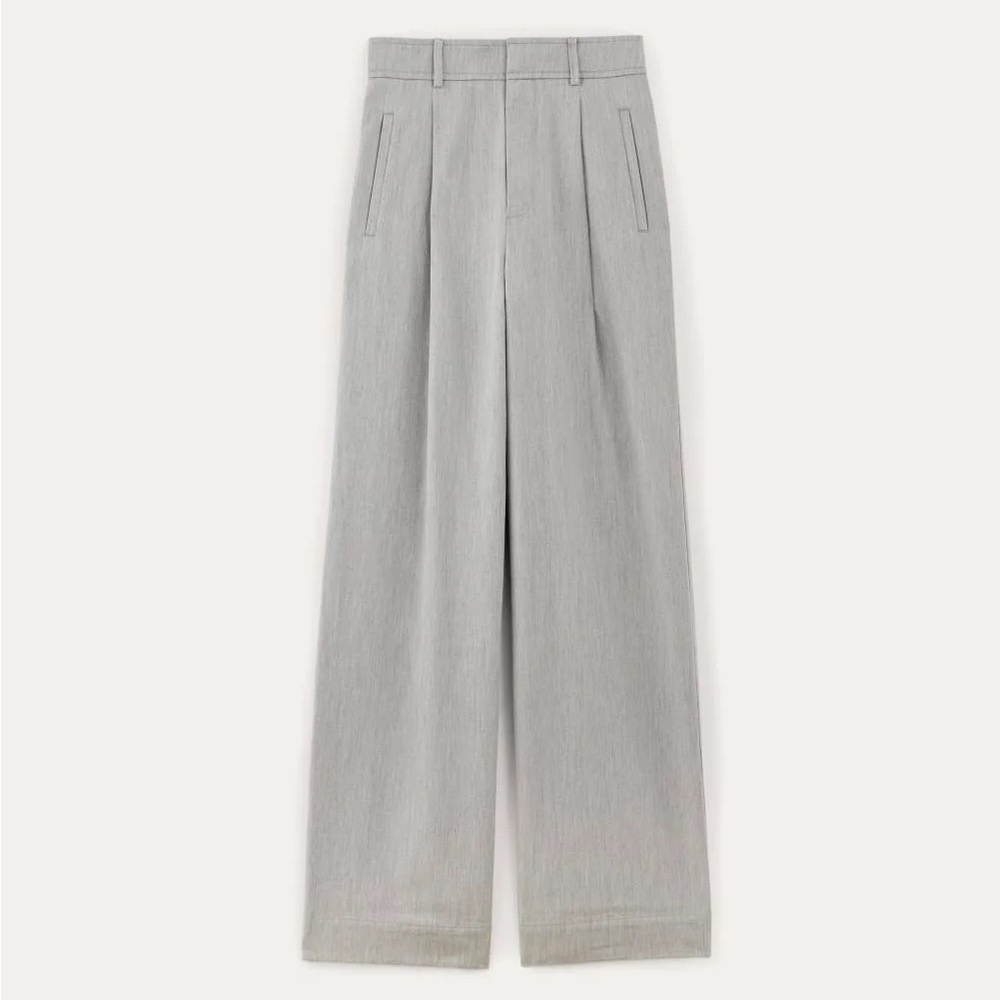 NWOT Everlane The Draper Pleated Pant in Buttersmooth Heather Steel Grey size 2